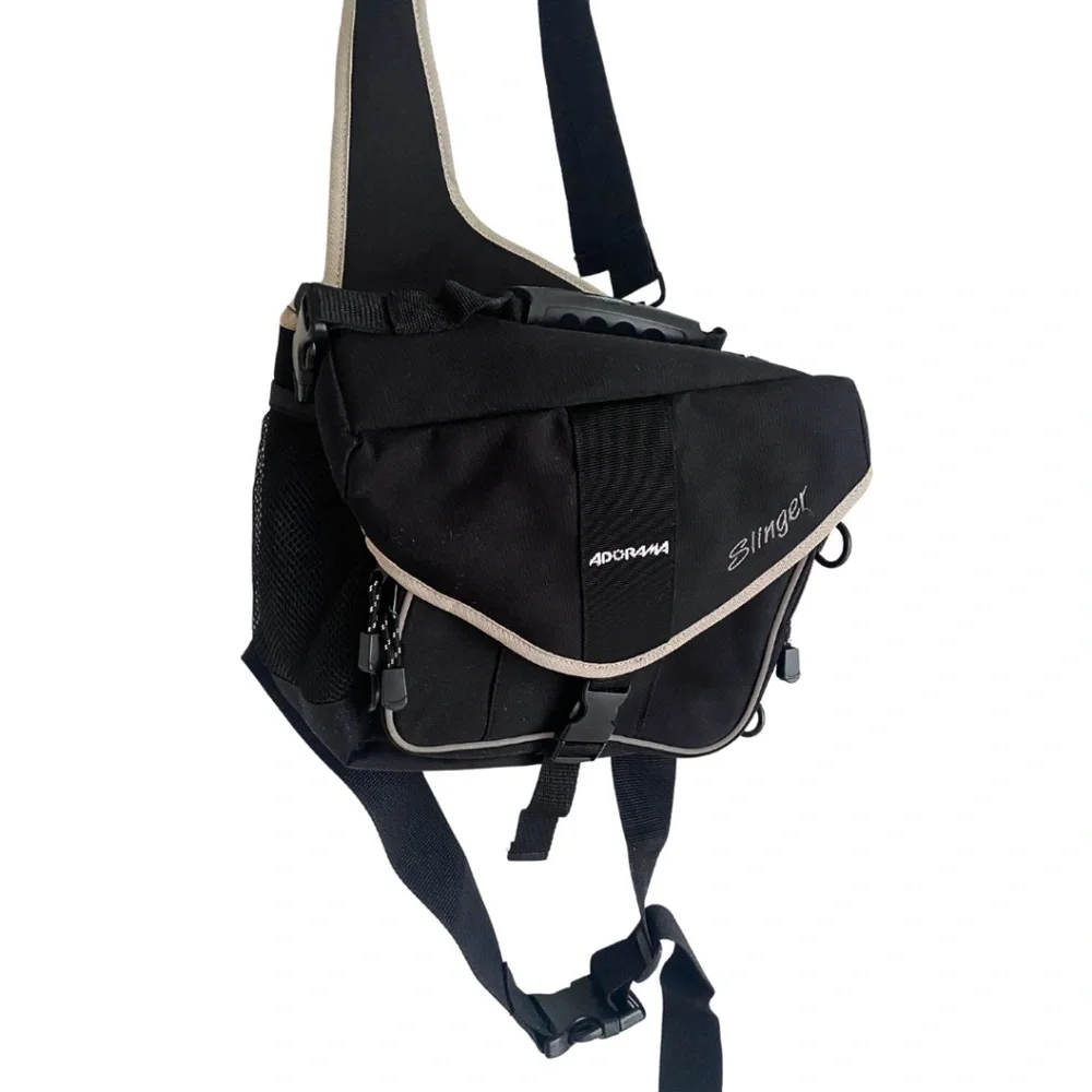 Adorama Camera Slinger Travel Bag Canvas with Reflective Details [Black]